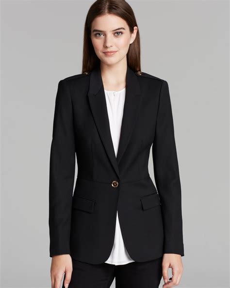 burberry black crepe blazer|Burberry trousers for women.